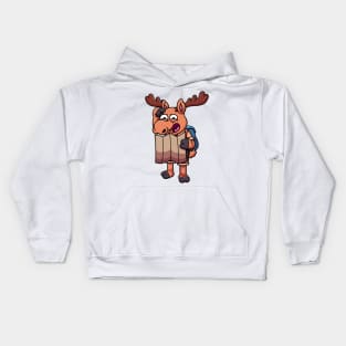 Hiking Moose Got Lost Kids Hoodie